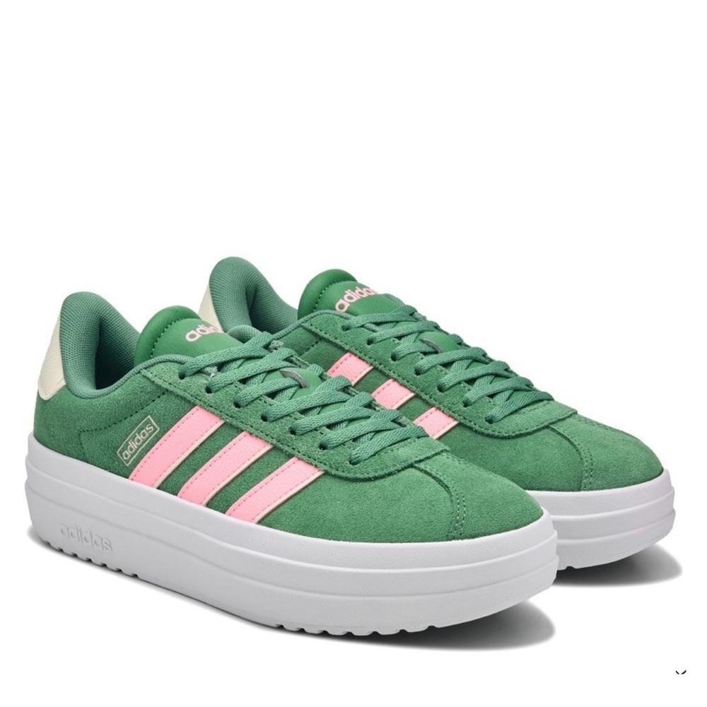 Adidas Women's Sneakers in Green and Pink
